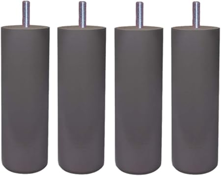 Margot 3700527831480 Caméléon Cylindre Lot De 4 Pieds De Lit Bois Gris Taupe Hauteur 15 Cm