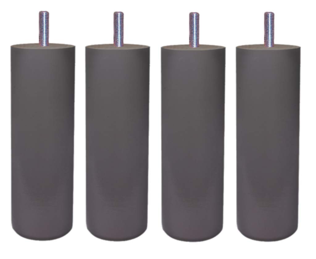 MARGOT 3700527831480 Chameleon Cylinder Set of 4 Taupe Gray Wood Bed Legs Height 15 cm