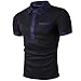 Cottory Men's Fake Pocket Cuff Button Short Sleeve Polo Shirts
