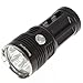 【】 Securitylng Powerful 3 Modes 2400 Lumens Flashlight Super Bright 4 LEDs Waterproof & Self-Defense Function Torch（18650 Battery Not Included)