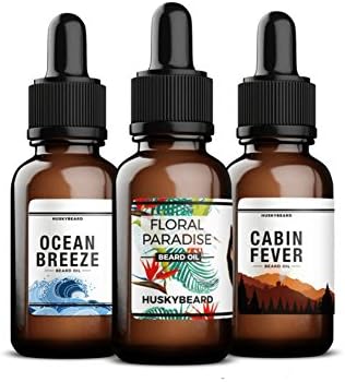 HUSKYBEARD Beard Oil Set: 3 1oz Beard Oils