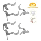 Lnlofen Single Curtain Rod Holders - 2Set(6Pcs) - Curtain Rod Brackets - No Drilling - Adjustable - Tap Right into Window Frame for Window Bedroom Decoration (Silver)