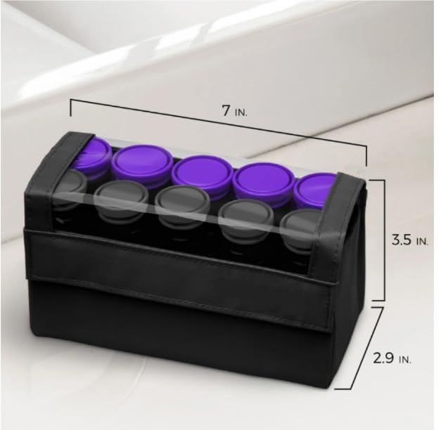 Remington Travel Size 1.25” Ceramic Hot Hair Rollers, 10-Piece Ionic Set - Anti-Frizz, Fast 90s Heat, Portable for Curls