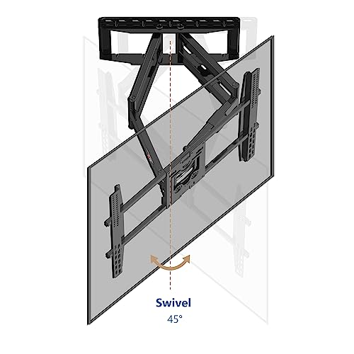 NB North Bayou Soporte de pared para TV de doble brazo resistente con pivote articulado para la mayoría de televisores LED LCD OLED de 75”-110 pulgadas, compatible con VESA, soporta hasta 200 libras