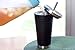 HomeLife Solutions Stainless Steel Double Walled Tumbler in Black with two Drinking Straws and Cleaning Brush, 16 oz