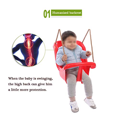 xiaodou Gartenschaukel Kindersitz-Schaukel Kunststoffstuhl mit hoher Rückenlehne Sicherer und haltbarer Indoor… – Bild 4