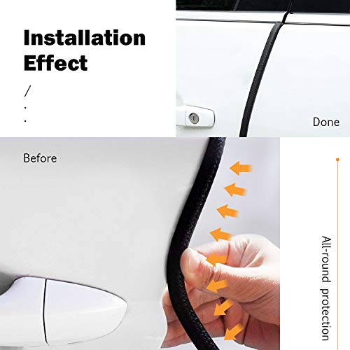 Ansite Car Door Edge Guards 16 Feet (5M) - U Shape Rubber Seal Strip Protected Lining Trim Molding for Most Car Black