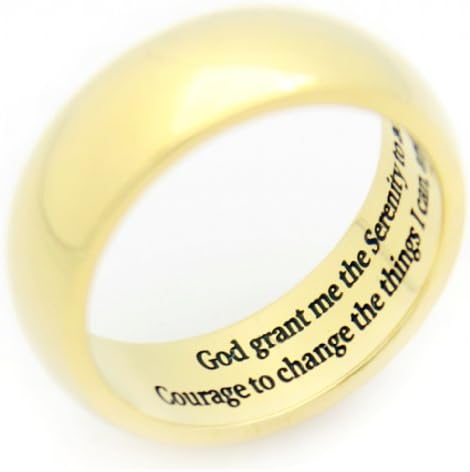 Serenity Prayer Ring God Grant Me The Serenity - Serenity Prayer Jewelry Gold Colored Ring 12 Step Gifts