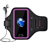 LOVPHONE iPhone 7/8 Plus Armband, Man/Women Running Sport Armband for iPhone 7/8 Plus Suitable for Gym Workout w/Kickstand Key Bag Earbuds Holder Card Slot Case, Water Resistant (Rosy)