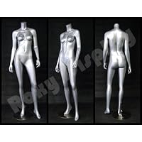 (MD-A3BS-S) ROXYDISPLAYTM Female Mannequin Headless, with Arms by The Side and Legs Open.