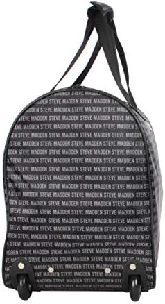 Steve Madden Designer Carry On Luggage Collection - Lightweight 20 Inch Duffel Bag- Weekender Overnight Business Travel Suitcase with 2- Rolling Spinner Wheels (Signature Black) 5 Steve Madden Designer Carry On Luggage Collection - Lightweight 20 Inch Duffel Bag- Weekender Overnight Business Travel Suitcase with 2- Rolling Spinner Wheels (Signature Black)