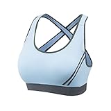 Beownwear Women's Wireless Moving Comfort Sports Bra (M, Light Blue)