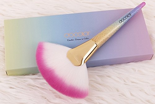 Professional Large Fan Makeup Brushes, Portable Face Highlighting Make Up Brushes Bronzer Cheekbones Brush Cosmetic Make Up Tool (Fan Brush)