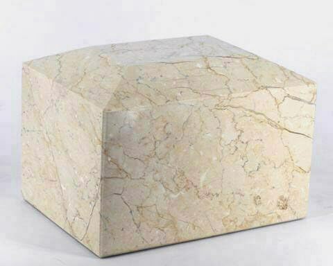 Botticino Beige Marble Urn, Stone Cremation Urn Box for Adult - Large