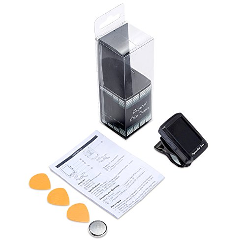 image for Guitar Tuner, Atmoko Electronic Clip-on Tuner with Large LCD Display a