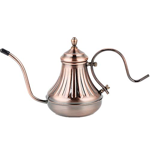 ノ ステンレスコーヒードリップポット コーヒーポットビンテージデザインステンレス鋼グースネックスパウトを注ぐコーヒー 愛好家やバリスタのための標準ハンドドリップコーヒーギフト 電気ケトル ステンレス コーヒー ドリップ ポット 細口 色 As Picture Size 450ml