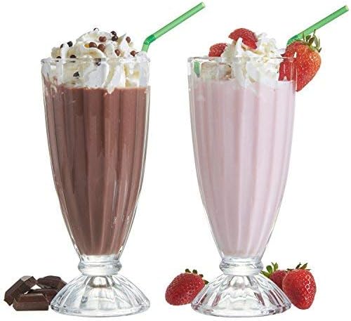 Vintage Gourmet (TM) Tall American Retro Style Soda Fountain Ice Cream Knickerbocker Glory Dessert Sundae Milkshake Glasses 340 millilitres - Image 4