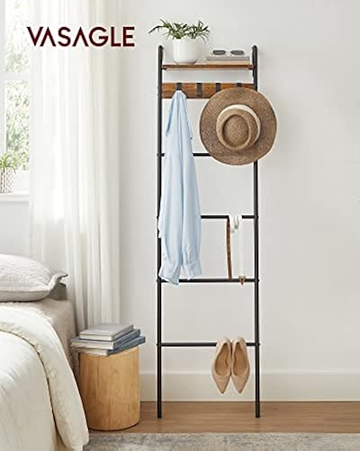 VASAGLE Blanket Ladder Shelf, Blanket Holder Rack for Living Room