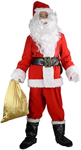 LadyKing Adults Santa Claus Costume Unisex Christmas Suit Cosplay For Teens Boys L