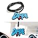 iJDMTOY (1) JDM Ghost Face Dope Rearview Mirror Hanging Charm Dangling Beaded Pendant For Car Decoration