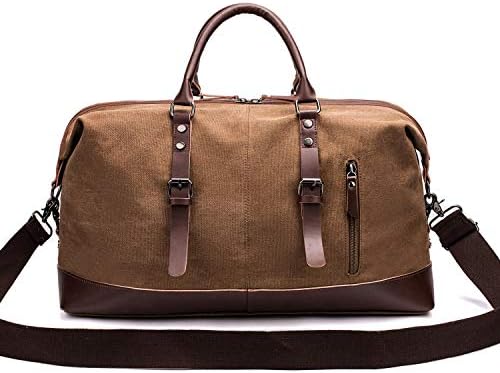 Travel Bag with Durable Canvas and Pu Leather is not Easy to Tear and Break, Suitable for Business Trip, Tourism, Camping and Outdoor Activities (Brown) 8 Travel Bag with Durable Canvas and Pu Leather is not Easy to Tear and Break, Suitable for Business Trip, Tourism, Camping and Outdoor Activities (Brown)