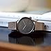 KOMONO ' Winston Regal' Quartz Stainless Steel and Leather Dress Watch, Color:Grey (Model: KOM-W2256)