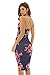AX Paris Women's Deep V Front Floral Midi Navy Dress(Navy Rose Flower, Size:10)