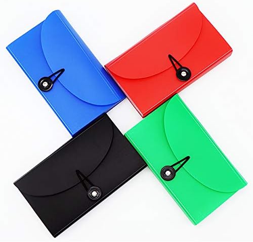 4Pcs/Pack Expanding File Folder Accordian File Organizer With13 Pockets Document Files Folder with Lablels and Bungee Closure Small PP Wallet for Receipts, Coupons