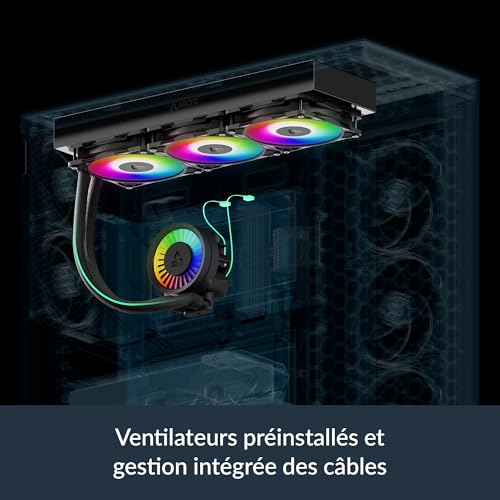 ARCTIC Liquid Freezer III Pro 420 A-RGB - AIO CPU Cooler, 3 x 140 mm Water Cooling, 38 mm Radiator, PWM Pump, VRM Fan, for AMD AM5/AM4, Intel LGA1851/1770 Contact Frame - Black