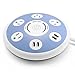 BESTTEN 4 Outlet USB Power Strip Surge Protector, 4 USB Charging Ports, 6-Foot Heavy Duty Extension Cord, UFO Round Shape Design, Ideal for Home and Office, ETL Certified, Blue & White