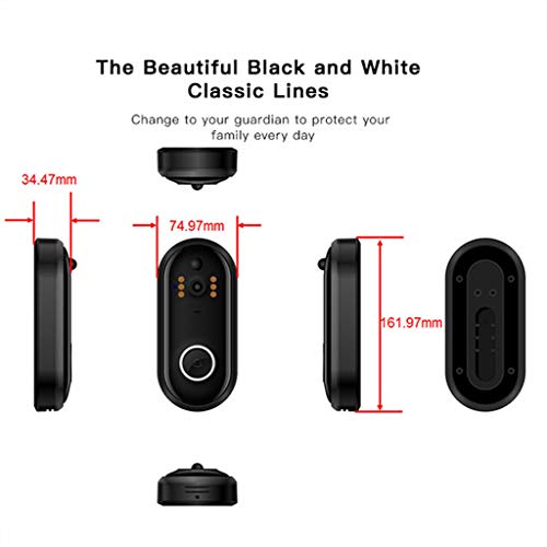 Wireless WiFi Video Doorbell Camera, M6 Visual Intercom Secure Camera Remote Smart Doorbell, Voice Calls, and Short-Term Video, Alarm Push, Night Vision (Gray Smart Doorbell)