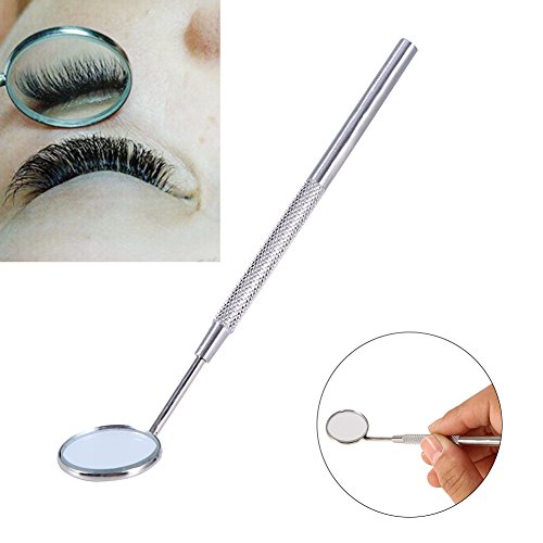 Delaman Stainless Steel Dental Mirror for Checking Eyelash Extension Applying Eyelash Inspection Tools
