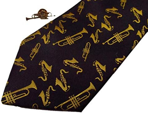Music Neck Tie, Lapel Pin/Tie Tack Set