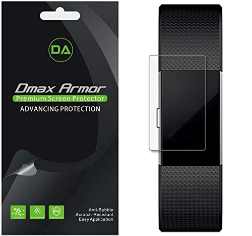 [6-Pack] Dmax Armor for Fitbit Charge 2 Screen Protector, [Full Screen Coverage] High Definition Clear Shield