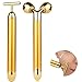 24K Beauty Bar Golden Face Massager - 3D Roller Electric Sonic Energy Beauty Bar and “T” Shape Face Massager Kit. Anti-Aging/Wrinkles, Instant Face Lift, Skin Tightening