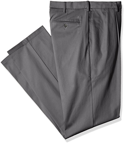 Dockers Men's Big and Tall Signature Khaki Pleated Pant, Burma Grey/Stretch, 46W x 32L