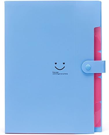 Cute Folders Resume Clipboard Lateral Expandable Plastic Accordion File Jackets (blue)