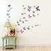DECOWALL DW-1201 38 Colourful Butterflies Kids Wall Stickers Wall Decals Peel and Stick Removable Wall Stickers for Kids Nursery Bedroom Living Room d?cor