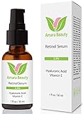 Amara Organics Retinol Serum 2.5% with Hyaluronic Acid & Vitamin E, 1 fl. oz.