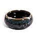 WaaHome Ashtray Round Glossy Ceramic Ashtrays for Cigarettes,Gifts and Home Office Decoration (Blue)