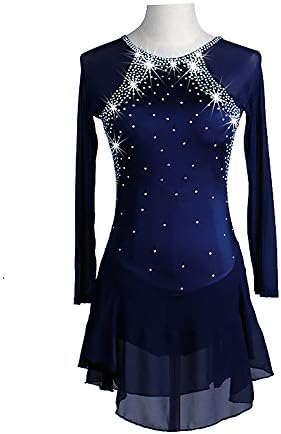 SIQIAN Girl Women Latin Rumber Rhinestones Ice Skating Dress Performance Costume Competition Figure Skating Wear