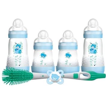 mam newborn feeding set blue