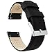 21mm Black - Barton Quick Release - Top Grain Leather Watch Band Strap