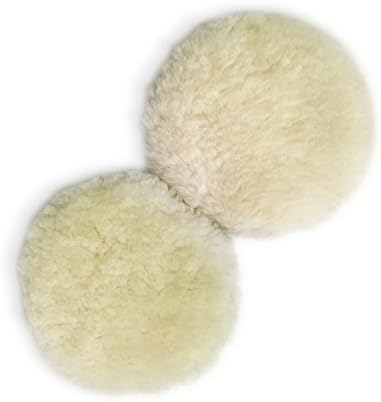 Astron Top Lambs Wool Polishing Pad, 6-Inch, 2-Pack, Hook &amp; Loop, Compound Cutting &amp; Polishing, for Random Orbital Sander, WC6V2