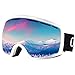 Occffy Ski Goggles Snowboard Sports OTG Goggles, UV Protection Skiing Goggles with Anti Fog for Mens Womens Youth Helmet Compatible HX001