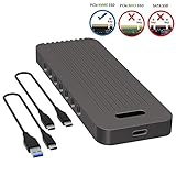 SHINESTAR NVME Enclosure, Based on USB 3.1 Gen 2 (10 Gbps) to PCIe Gen 3 x2 Bridge chip, Include 2 USB Cables, Fit for Samsung 970/960 EVO/PRO/WD Black NVME SSD, Hot Swap, Plug and Play