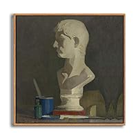 Framed Canvas Wall Art Metaphysical Still Life with Triangle by Giorgio Mordian Canvas Prints Home Artwork Decoration for Living Room,Bedroom - 16x16 inches