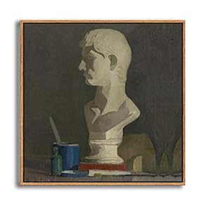 Framed Canvas Wall Art Metaphysical Still Life with Triangle by Giorgio Mordian Canvas Prints Home Artwork Decoration for Living Room,Bedroom - 16x16 inches