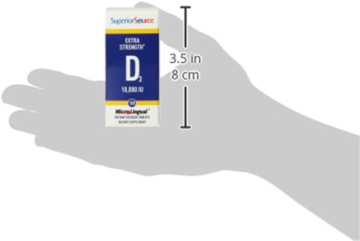Superior Source Vitamin D3 10,000 IU Sublingual Tablets - Vitamin D Supplement Quick Dissolve Melts - 100 Count: Health & Personal Care