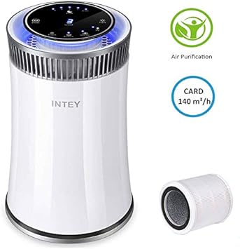 Intey Luftreiniger Hepa Card 140 M H 99 98 Filtration Effekte 25 Db Nachtmodus Uv Desinfektion Und Luftionisator Luftreiniger Fur Allergie Raucherzimmer Pollen Formaldehyd Amazon De Baumarkt